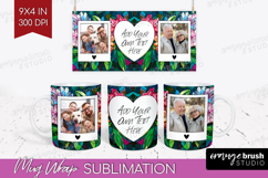 Stained Glass Photo Mug Wrap PNG - Flowers Picture Frame Mug Product Image 1
