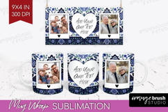 Folk Flowers Photo Mug Wrap PNG - Floral Picture Frame Mug Product Image 1