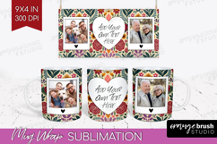 Folk Flowers Photo Mug Wrap PNG - Floral Picture Frame Mug Product Image 1