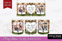 Folk Flowers Photo Mug Wrap PNG - Floral Picture Frame Mug Product Image 1