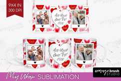 Heart Pattern Photo Mug Wrap PNG - Valentines Day Picture Product Image 1