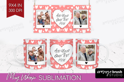 Heart Pattern Photo Mug Wrap PNG - Valentines Day Picture Product Image 1