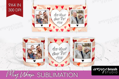 Heart Pattern Photo Mug Wrap PNG - Valentines Day Picture Product Image 1