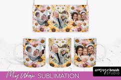 Add Your Photo Mug Wrap -Floral Mug Sublimation Design Product Image 1