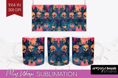 Neon Halloween Mug Wrap - Spooky Mug Sublimation Designs Product Image 1