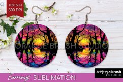 Neon Halloween Earrings - Spooky Round Earring Sublimation Product Image 1