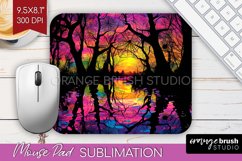 Neon Halloween Mouse Pad, Spooky Mousepad Sublimation Product Image 1