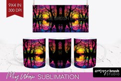 Neon Halloween Mug Wrap - Spooky Mug Sublimation Designs Product Image 1