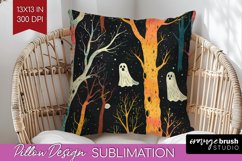 Neon Halloween Pillow Sublimation - Spooky Pillow Cover Product Image 1