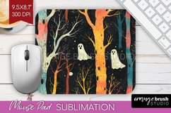 Neon Halloween Mouse Pad, Spooky Mousepad Sublimation Product Image 1