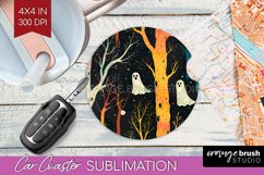 Neon Halloween Car Coaster Sublimatoin, Halloween Pattern Product Image 1