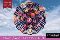 Neon Halloween Wind Spinner, Spooky Wind Spinner Sublimation Product Image 1