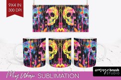 Neon Halloween Mug Wrap - Spooky Mug Sublimation Designs Product Image 1
