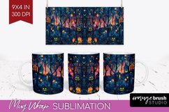 Neon Halloween Mug Wrap - Spooky Mug Sublimation Designs Product Image 1