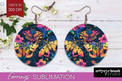 Neon Halloween Earrings - Spooky Round Earring Sublimation Product Image 1