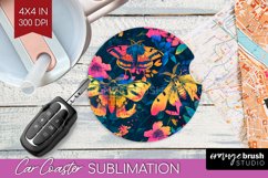 Neon Halloween Car Coaster Sublimatoin, Halloween Pattern Product Image 1