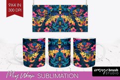 Neon Halloween Mug Wrap - Spooky Mug Sublimation Designs Product Image 1