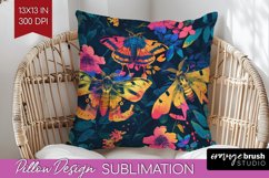 Neon Halloween Pillow Sublimation - Spooky Pillow Cover Product Image 1