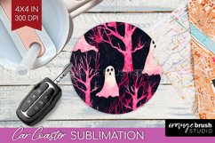 Neon Halloween Car Coaster Sublimatoin, Halloween Pattern Product Image 1