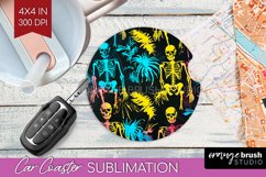 Neon Halloween Car Coaster Sublimatoin, Halloween Pattern Product Image 1