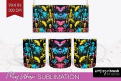 Neon Halloween Mug Wrap - Spooky Mug Sublimation Designs Product Image 1