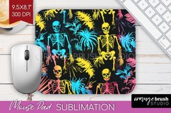Neon Halloween Mouse Pad, Spooky Mousepad Sublimation Product Image 1