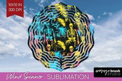 Neon Halloween Wind Spinner, Spooky Wind Spinner Sublimation Product Image 1