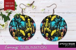 Neon Halloween Earrings - Spooky Round Earring Sublimation Product Image 1