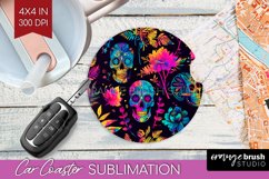 Neon Halloween Car Coaster Sublimatoin, Halloween Pattern Product Image 1