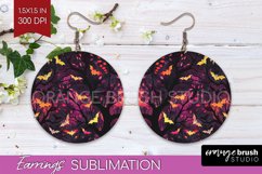 Neon Halloween Earrings - Spooky Round Earring Sublimation Product Image 1