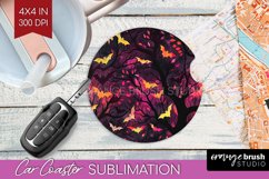 Neon Halloween Car Coaster Sublimatoin, Halloween Pattern Product Image 1