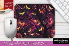 Neon Halloween Mouse Pad, Spooky Mousepad Sublimation Product Image 1