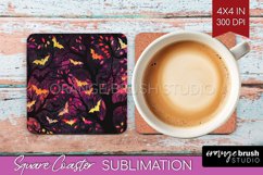 Neon Halloween Coasters - Spooky Square Coaster Sublimation Product Image 1