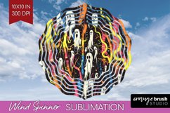 Neon Halloween Wind Spinner, Spooky Wind Spinner Sublimation Product Image 1
