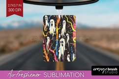 Neon Halloween Air Freshener Sublimation - Halloween Pattern Product Image 1