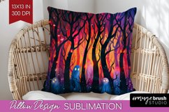Neon Halloween Pillow Sublimation - Spooky Pillow Cover Product Image 1
