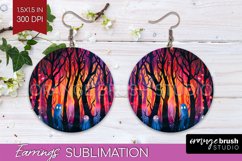 Neon Halloween Earrings - Spooky Round Earring Sublimation Product Image 1