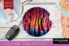 Neon Halloween Car Coaster Sublimatoin, Halloween Pattern Product Image 1