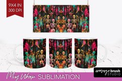 Neon Halloween Mug Wrap - Spooky Mug Sublimation Designs Product Image 1