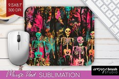 Neon Halloween Mouse Pad, Spooky Mousepad Sublimation Product Image 1