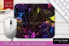 Neon Halloween Mouse Pad, Spooky Mousepad Sublimation Product Image 1