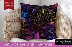 Neon Halloween Pillow Sublimation - Spooky Pillow Cover Product Image 1
