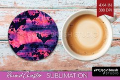 Neon Halloween Coasters - Spooky Round Coaster Sublimation Product Image 1