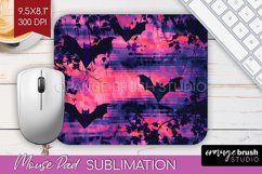 Neon Halloween Mouse Pad, Spooky Mousepad Sublimation Product Image 1