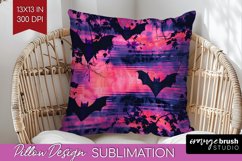 Neon Halloween Pillow Sublimation - Spooky Pillow Cover Product Image 1