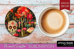 Neon Halloween Coasters - Spooky Round Coaster Sublimation Product Image 1