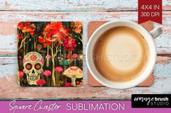 Neon Halloween Coasters - Spooky Square Coaster Sublimation Product Image 1