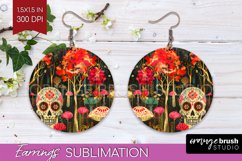 Neon Halloween Earrings - Spooky Round Earring Sublimation Product Image 1