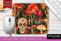 Neon Halloween Mouse Pad, Spooky Mousepad Sublimation Product Image 1