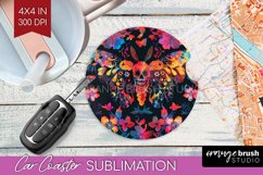 Neon Halloween Car Coaster Sublimatoin, Halloween Pattern Product Image 1